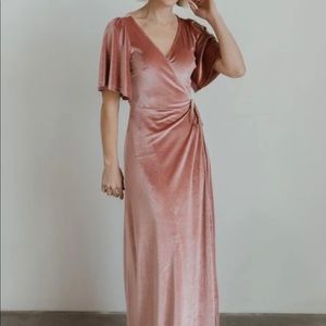 Velvet maxi dress - mauve